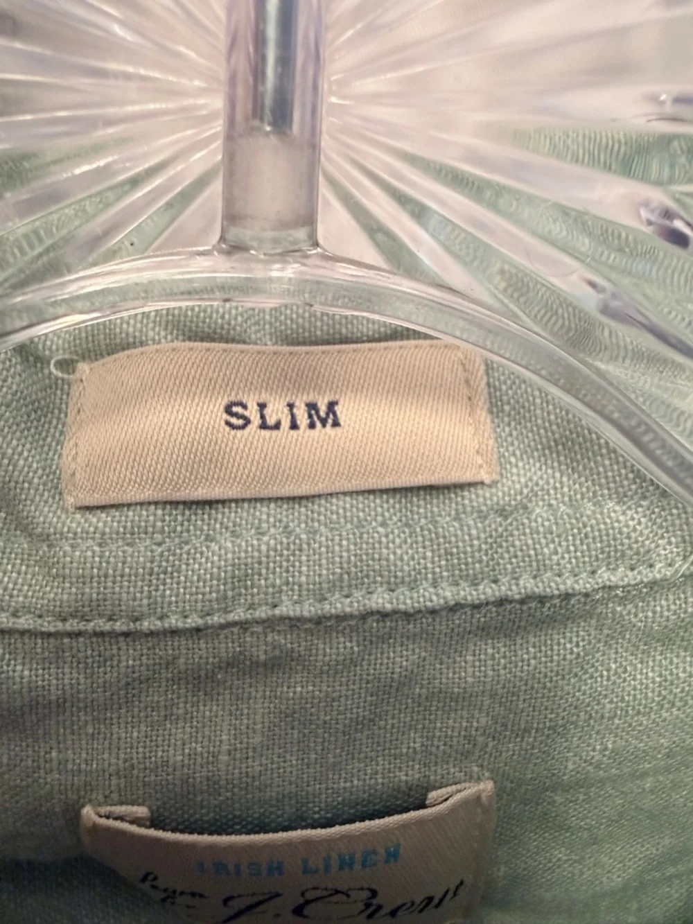 J. Crew Size XL Slim Fit 100%‎ Irish Linen Baird McNutt Light Green Shirt